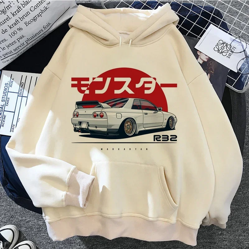 Jdm Printed Hoodie Men_Women Casual Fashion Hooded Shirt Woman y2k Long Sleeves Pullover Sweatshirts Unisex Clothing